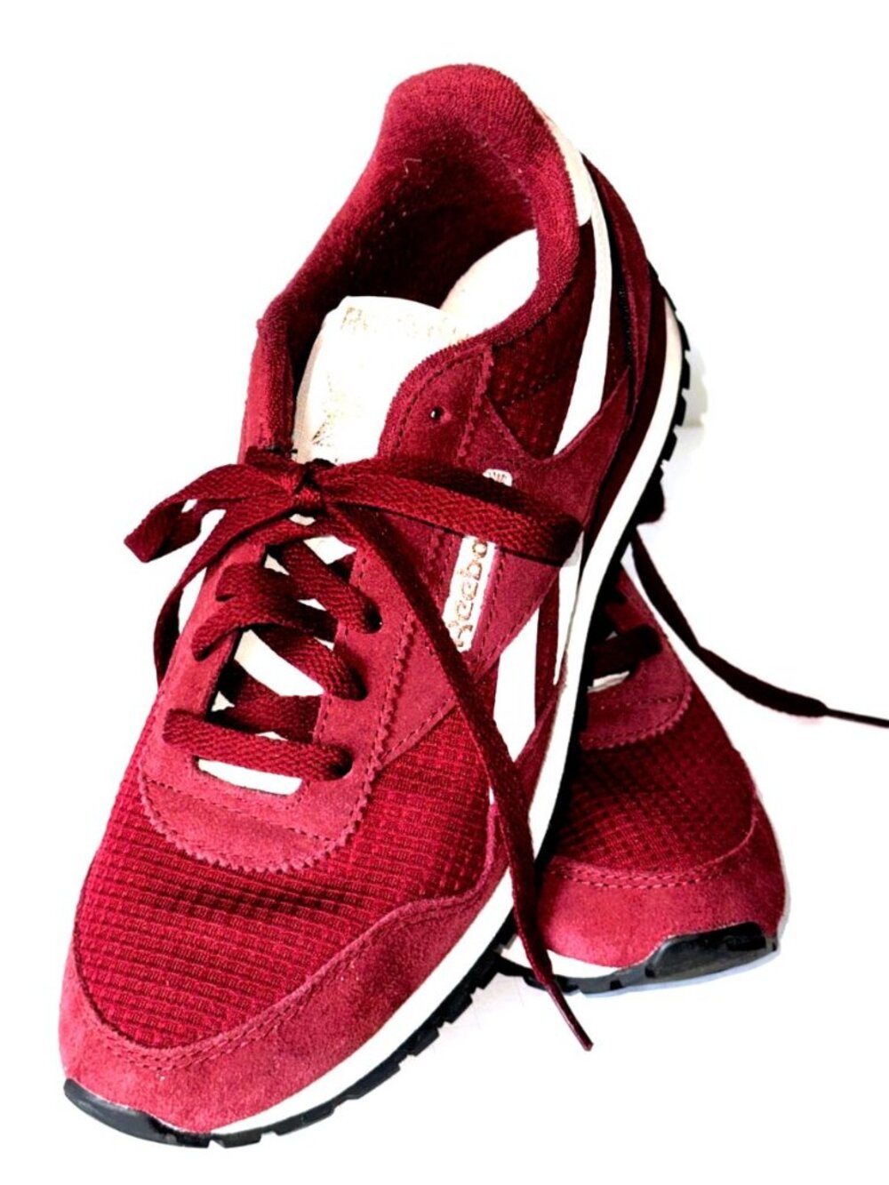 REEBOK Women's Classic AZ Sneaker Burgundy Suede Mesh Colorway 9.